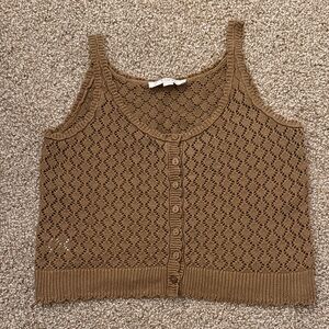 LOFT Crochet Button Sweater Tank Top, Size M